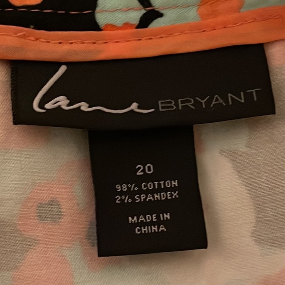 Lane Bryant Skirt Women's 20 Multicolor Floral Zipper Back Stretch A Line Spring - Picture 4 of 4